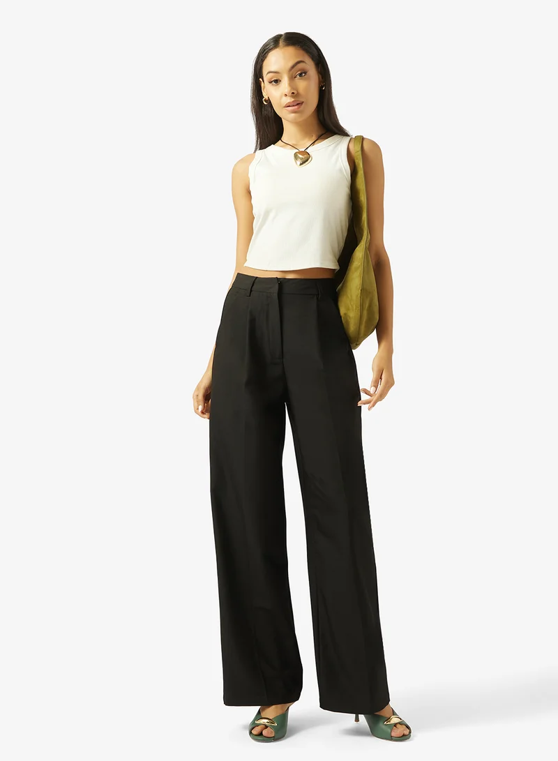 جينجر Pleat Detail Wide Fit Pants